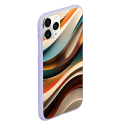 Чехол iPhone 11 Pro матовый Волнистая объёмная текстура - нейросеть, цвет: 3D-светло-сиреневый — фото 2