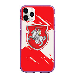 Чехол iPhone 11 Pro матовый Belarus герб краски, цвет: 3D-фиолетовый