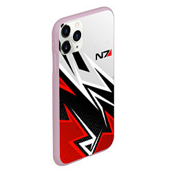 Чехол iPhone 11 Pro матовый N7 mass effect - white and red, цвет: 3D-розовый — фото 2