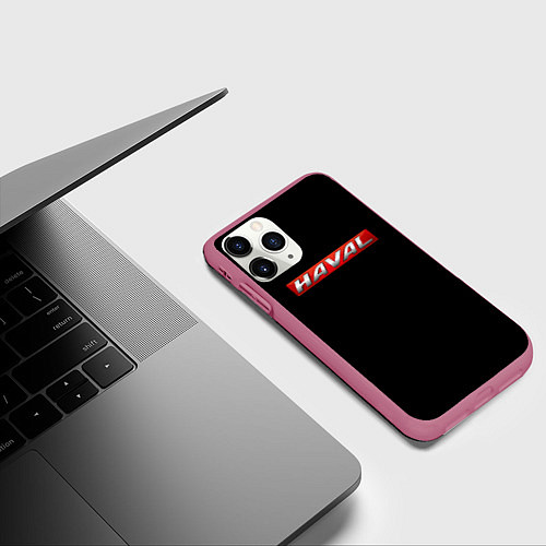Чехол iPhone 11 Pro матовый Haval auto / 3D-Малиновый – фото 3