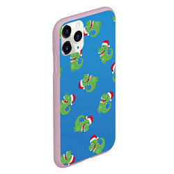 Чехол iPhone 11 Pro матовый Новогодний дракончик, цвет: 3D-розовый — фото 2