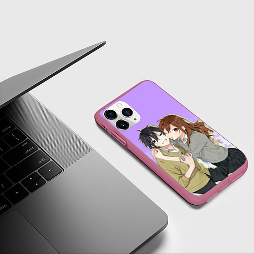 Чехол iPhone 11 Pro матовый Хори и Миямура / 3D-Малиновый – фото 3
