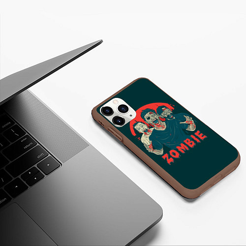 Чехол iPhone 11 Pro матовый Zombie - день мертвеца / 3D-Коричневый – фото 3