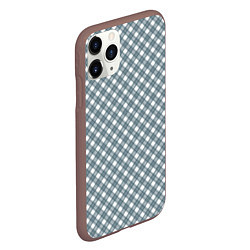 Чехол iPhone 11 Pro матовый Бело-серый узор в клетку, цвет: 3D-коричневый — фото 2