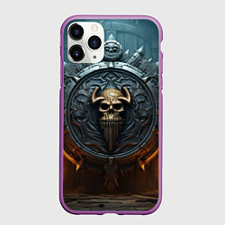 Чехол iPhone 11 Pro матовый Викингский герб, цвет: 3D-фиолетовый