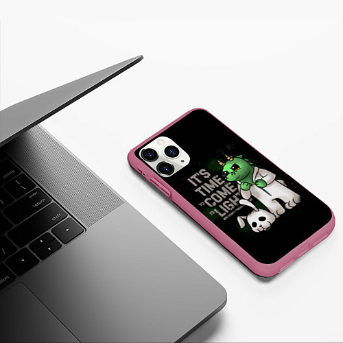 Чехол iPhone 11 Pro матовый Время пришло - 2024 / 3D-Малиновый – фото 3