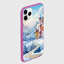 Чехол iPhone 11 Pro матовый Новогодний городок, цвет: 3D-фиолетовый — фото 2