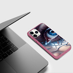 Чехол iPhone 11 Pro матовый Нейро око, цвет: 3D-малиновый — фото 2