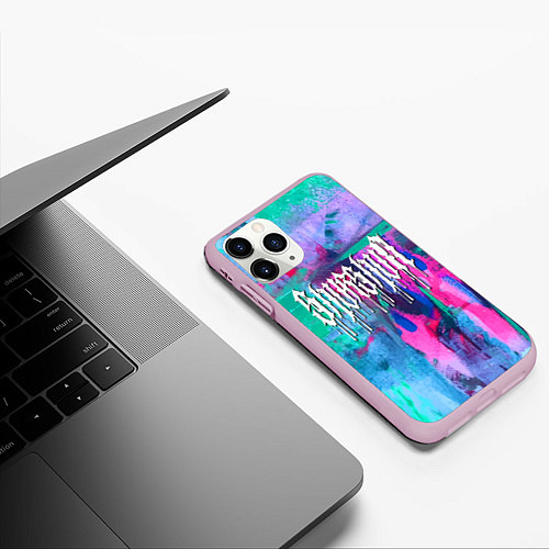Чехол iPhone 11 Pro матовый Shurshun - tie-dye / 3D-Розовый – фото 3