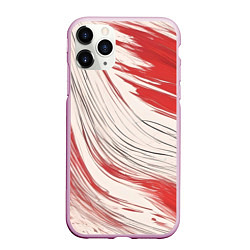 Чехол iPhone 11 Pro матовый Абстракция красно-белая
