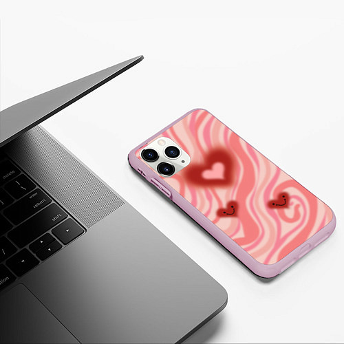 Чехол iPhone 11 Pro матовый Моя странная любовь / 3D-Розовый – фото 3