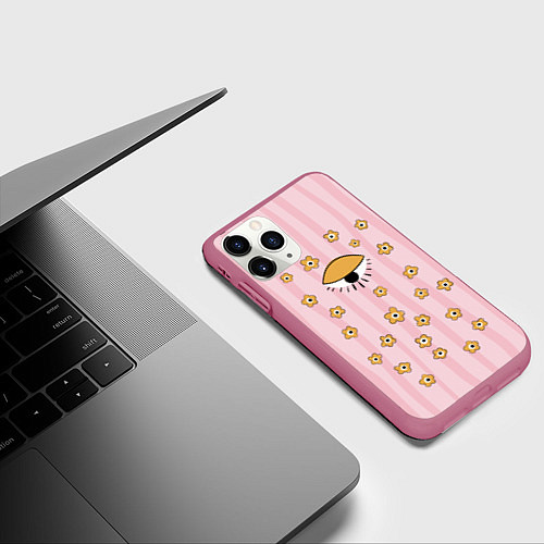 Чехол iPhone 11 Pro матовый Всевидящее / 3D-Малиновый – фото 3