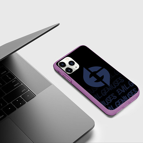 Чехол iPhone 11 Pro матовый Evil geniuses style / 3D-Фиолетовый – фото 3