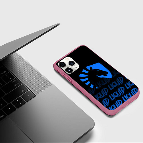Чехол iPhone 11 Pro матовый Team Liquid style / 3D-Малиновый – фото 3