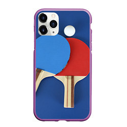 Чехол iPhone 11 Pro матовый Теннисные ракетки, цвет: 3D-фиолетовый