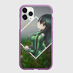 Чехол iPhone 11 Pro матовый Моя геройская академия Цую Асуи, цвет: 3D-фиолетовый