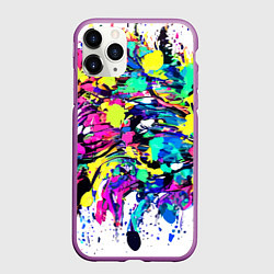 Чехол iPhone 11 Pro матовый Смелые мазки краски, цвет: 3D-фиолетовый