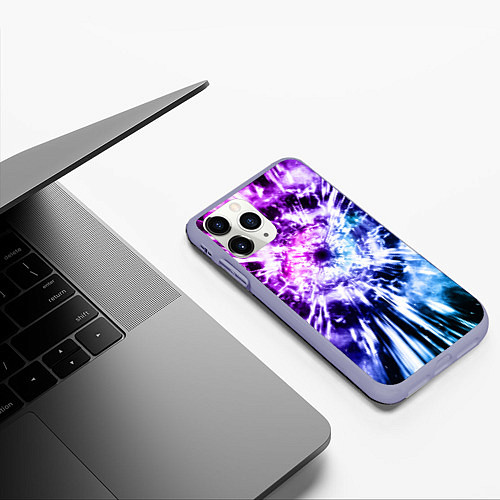 Чехол iPhone 11 Pro матовый Неоновый взрыв / 3D-Светло-сиреневый – фото 3