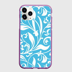 Чехол iPhone 11 Pro матовый Растительный паттерн - минимализм, цвет: 3D-фиолетовый