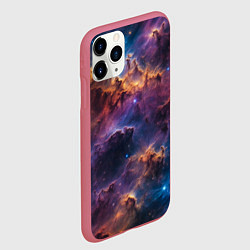 Чехол iPhone 11 Pro матовый Космическая туманность, цвет: 3D-малиновый — фото 2
