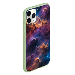 Чехол iPhone 11 Pro матовый Космическая туманность, цвет: 3D-салатовый — фото 2