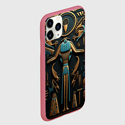 Чехол iPhone 11 Pro матовый Орнамент в стиле египетской иероглифики, цвет: 3D-малиновый — фото 2