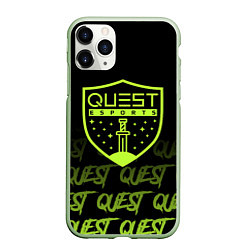 Чехол iPhone 11 Pro матовый Quest esports, цвет: 3D-салатовый