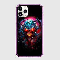 Чехол iPhone 11 Pro матовый Dark techno, цвет: 3D-фиолетовый