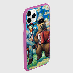 Чехол iPhone 11 Pro матовый Русский медведь Винсента Ван Гога, цвет: 3D-фиолетовый — фото 2