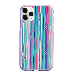 Чехол iPhone 11 Pro матовый Глазные яблоки, цвет: 3D-светло-сиреневый