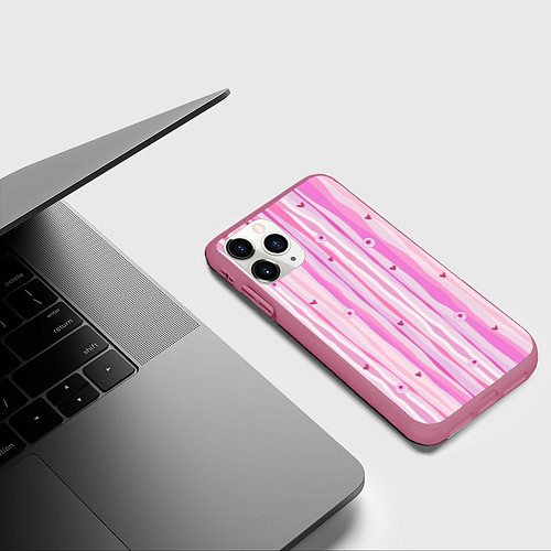 Чехол iPhone 11 Pro матовый Глазные яблоки / 3D-Малиновый – фото 3
