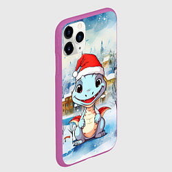 Чехол iPhone 11 Pro матовый Новогодний дракон 2024, цвет: 3D-фиолетовый — фото 2