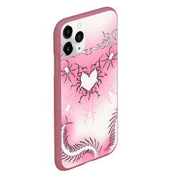 Чехол iPhone 11 Pro матовый Сердце сколопендры, цвет: 3D-малиновый — фото 2
