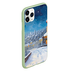 Чехол iPhone 11 Pro матовый Москва новый год, цвет: 3D-салатовый — фото 2