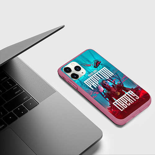 Чехол iPhone 11 Pro матовый Cyberpunk 2077 Phantom Liberty / 3D-Малиновый – фото 3