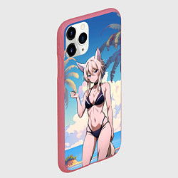 Чехол iPhone 11 Pro матовый Дзета в купальнике, цвет: 3D-малиновый — фото 2