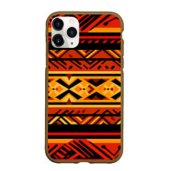 Чехол iPhone 11 Pro матовый Узор в этническом стиле масаев, цвет: 3D-коричневый