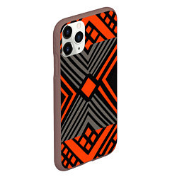 Чехол iPhone 11 Pro матовый Узор в этническом стиле племени масаев, цвет: 3D-коричневый — фото 2