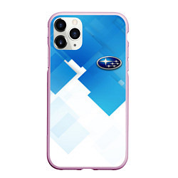 Чехол iPhone 11 Pro матовый Subaru art, цвет: 3D-розовый