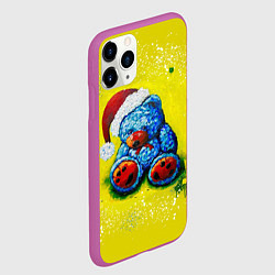 Чехол iPhone 11 Pro матовый Плюшевый Санта Клаус, цвет: 3D-фиолетовый — фото 2