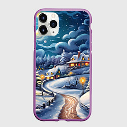 Чехол iPhone 11 Pro матовый Новогоднее настроение, цвет: 3D-фиолетовый