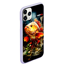 Чехол iPhone 11 Pro матовый Carp fisherman, цвет: 3D-светло-сиреневый — фото 2