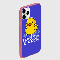 Чехол iPhone 11 Pro матовый I do not Give a Duck, цвет: 3D-малиновый — фото 2