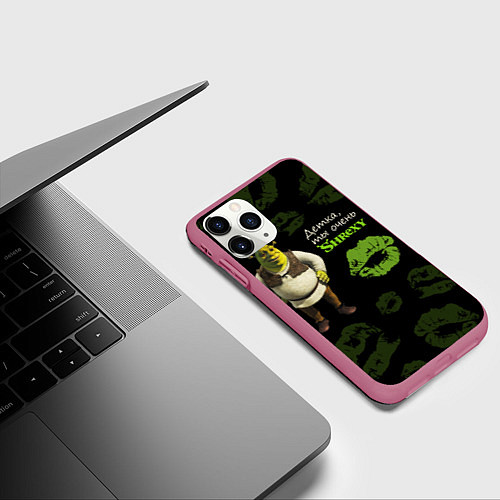 Чехол iPhone 11 Pro матовый Shrexy Shrek / 3D-Малиновый – фото 3