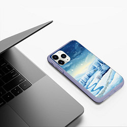 Чехол iPhone 11 Pro матовый Новогодняя опушка, цвет: 3D-светло-сиреневый — фото 2