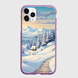 Чехол iPhone 11 Pro матовый Новогодний светлый день, цвет: 3D-фиолетовый