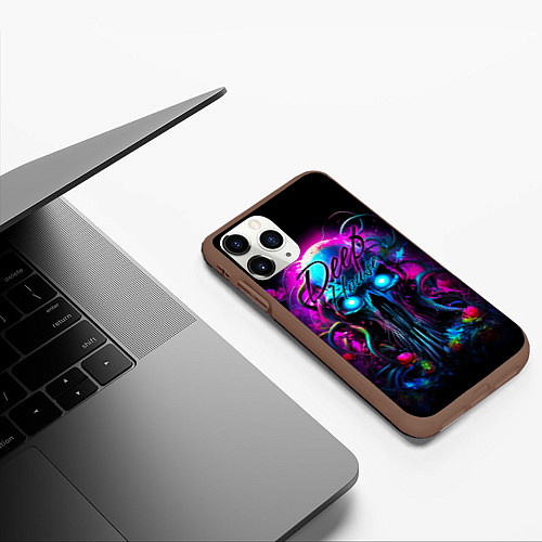 Чехол iPhone 11 Pro матовый Deep house neon / 3D-Коричневый – фото 3