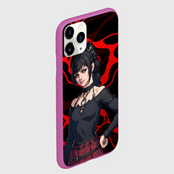 Чехол iPhone 11 Pro матовый Шэдоухарт - красные разводы, цвет: 3D-фиолетовый — фото 2