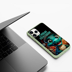 Чехол iPhone 11 Pro матовый С новым 2024 годом зеленый дракончик, цвет: 3D-салатовый — фото 2