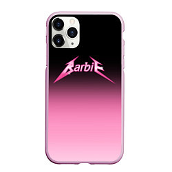 Чехол iPhone 11 Pro матовый Барби - стиль металлики: градиент, цвет: 3D-розовый